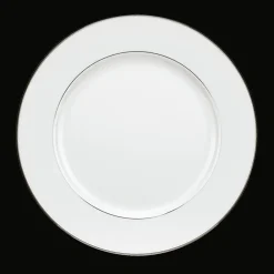 Assiettes*Christofle Assiette à dessert en porcelaine finition platine