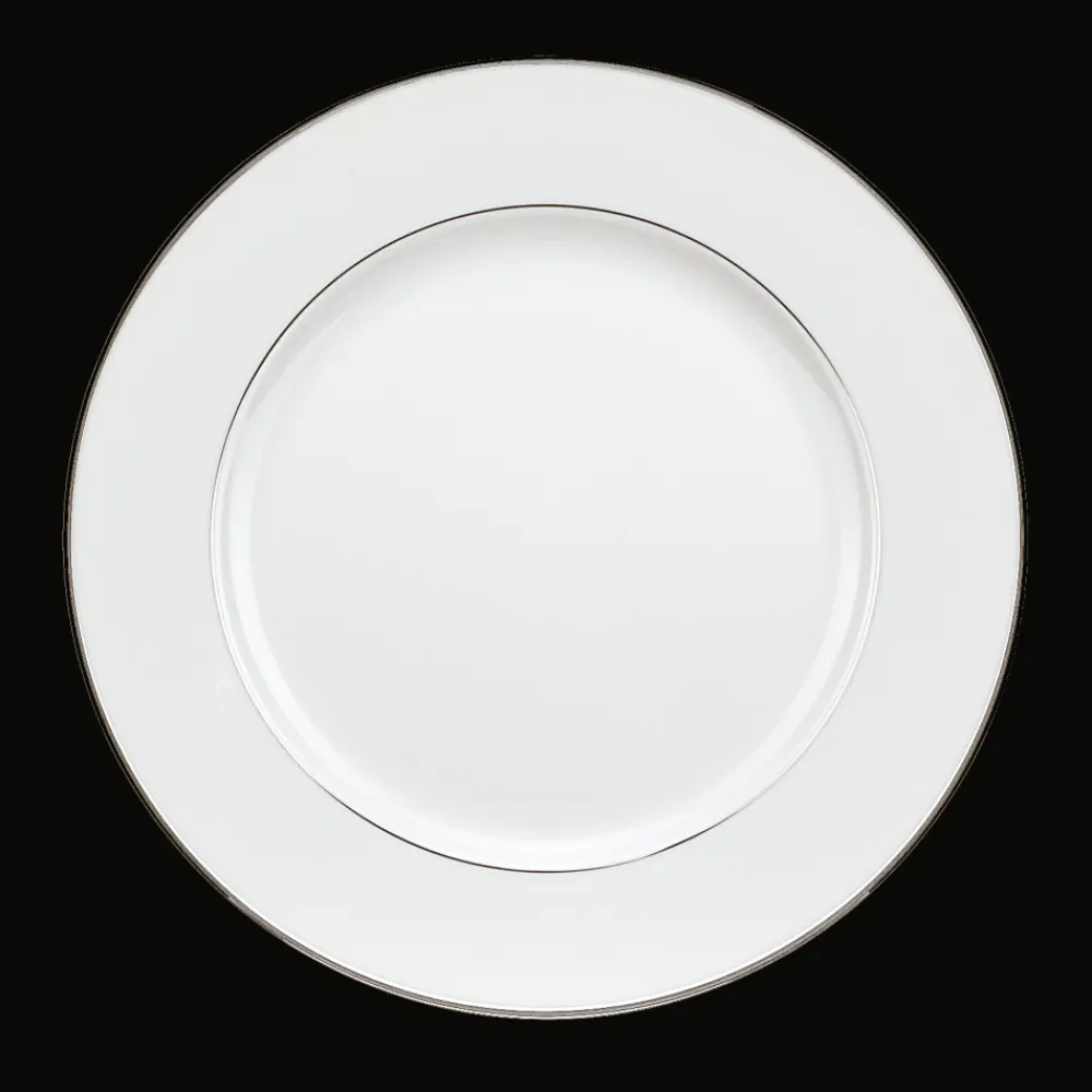 Assiettes*Christofle Assiette à dessert en porcelaine finition platine
