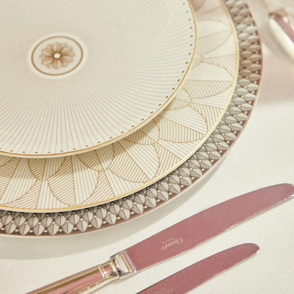 Assiettes*Christofle Assiette à dessert/gâteaux en porcelaine finition Or