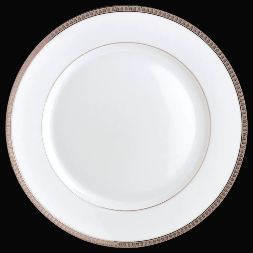 Assiettes*Christofle Assiette américaine en porcelaine finition platine