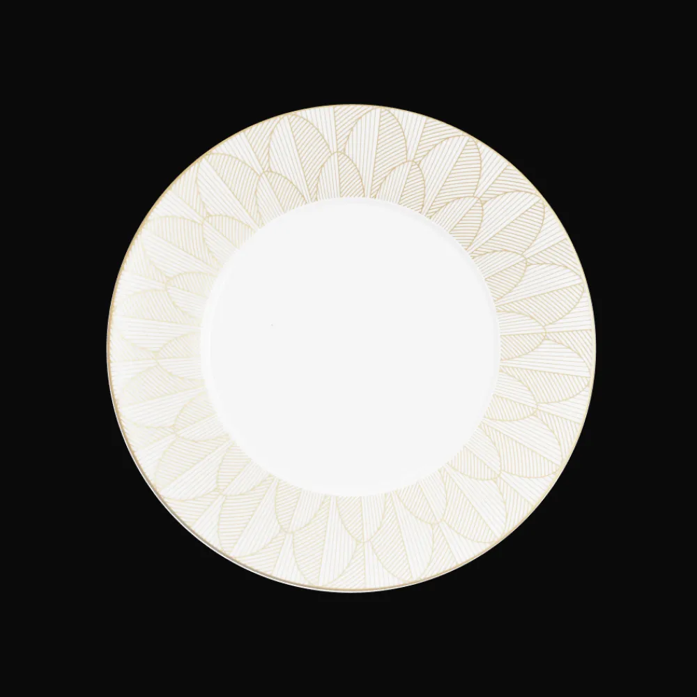 Assiettes*Christofle Assiette américaine en porcelaine finition Or