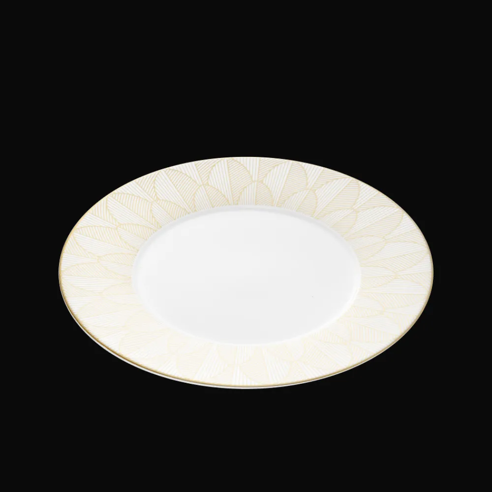 Assiettes*Christofle Assiette américaine en porcelaine finition Or