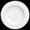 Assiettes*Christofle Assiette creuse à aile en porcelaine finition platine