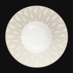 Assiettes*Christofle Assiette creuse à aile large en porcelaine finition Or