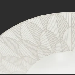 Assiettes*Christofle Assiette creuse à aile large en porcelaine finition Platine