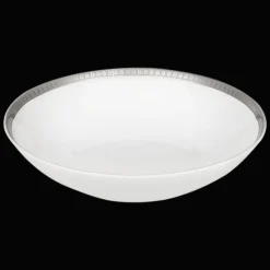 Assiettes*Christofle Assiette creuse à calotte en porcelaine finition platine