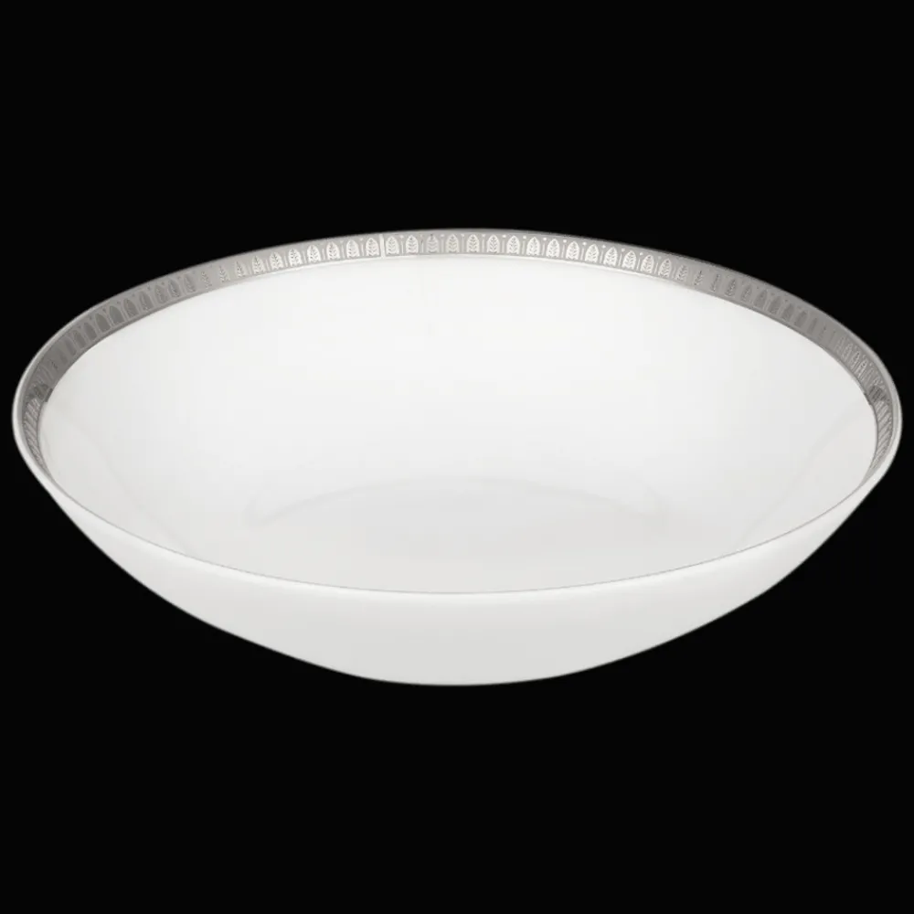 Assiettes*Christofle Assiette creuse à calotte en porcelaine finition platine