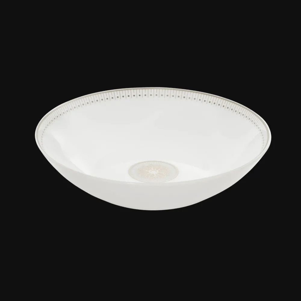 Services Asiatiques|Assiettes*Christofle Assiette Creuse Calotte en porcelaine finition Platine