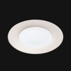 Assiettes*Christofle Assiette de présentation en porcelaine finition Platine