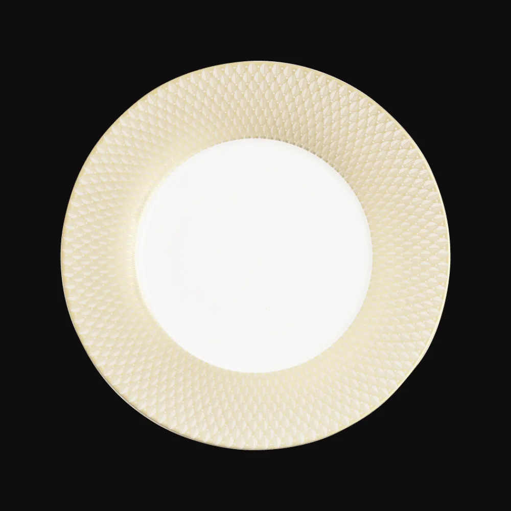 Assiettes*Christofle Assiette de présentation en porcelaine finition Or