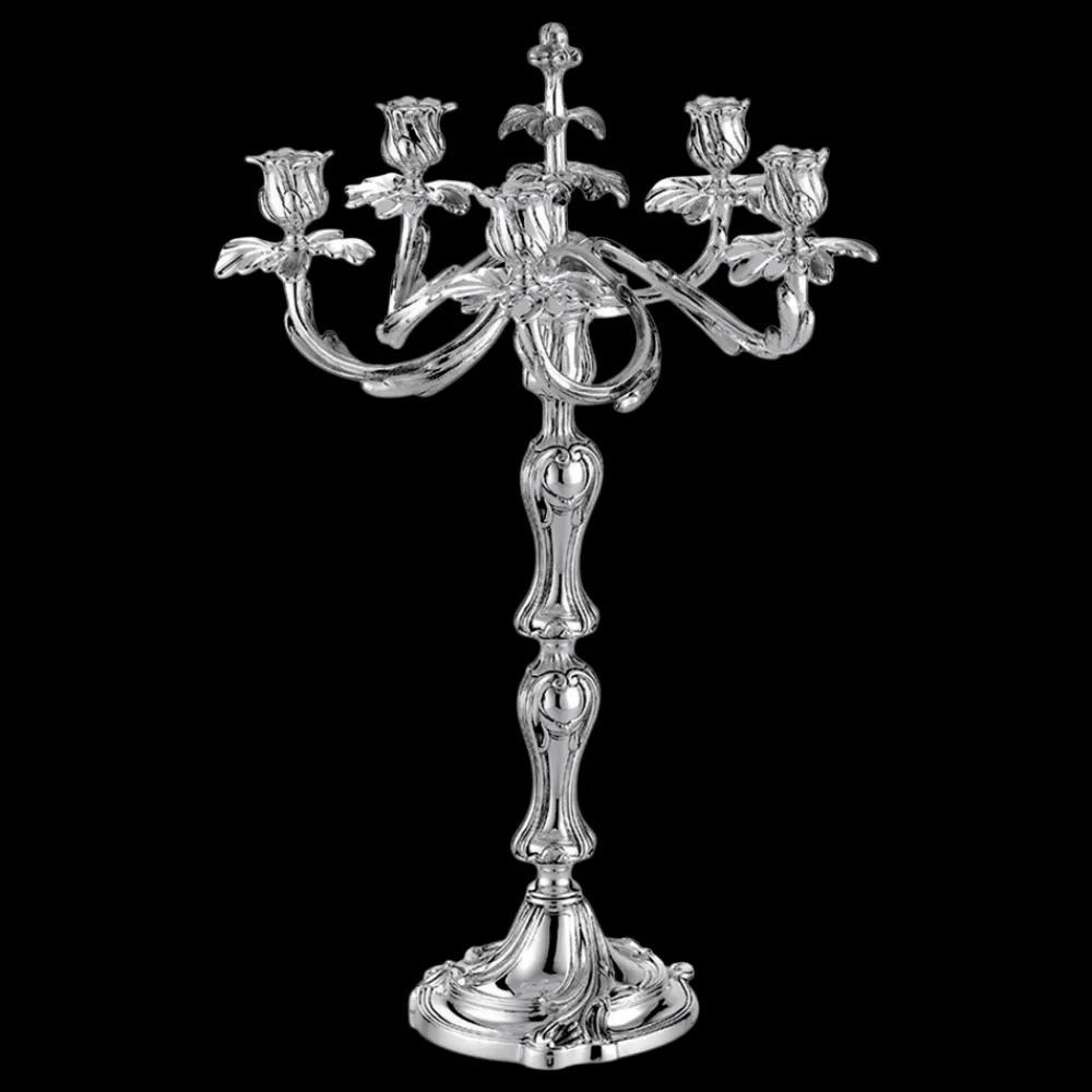 Bougeoirs Et Photophores*Christofle Candélabre 5 bougies en métal Argenté