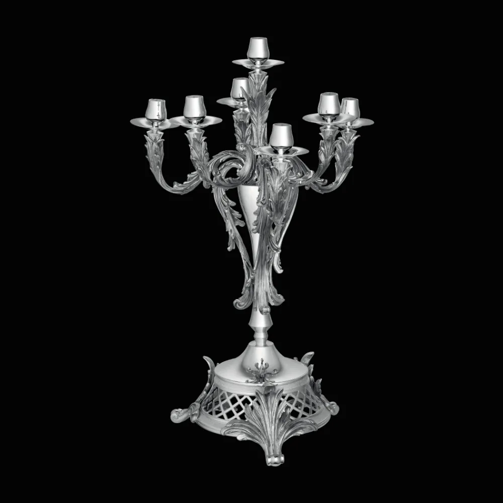 Haute Orfèvrerie|Bougeoirs Et Photophores*Christofle Candélabre 7 bougies en métal argenté