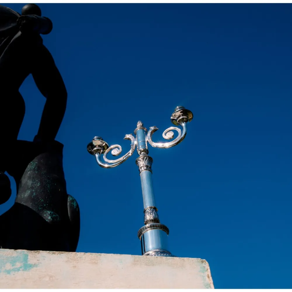 Bougeoirs Et Photophores*Christofle Candélabre 2 bougies en métal argenté