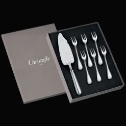 Couverts De Service*Christofle Coffret 6 fourchettes à gâteaux et 1 pelle coupante en métal argenté