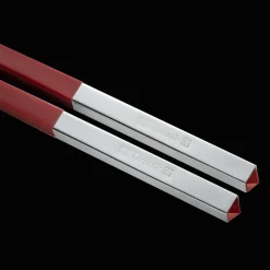 Services Asiatiques|Baguettes*Christofle Coffret de baguettes chinoises rouges et repose-baguettes