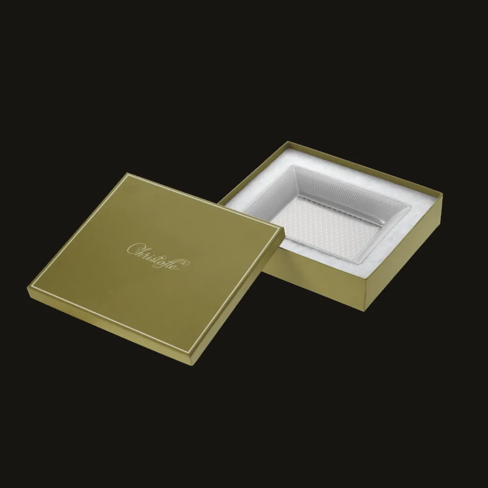Plateaux Et Vide-Poches*Christofle Coffret Vide-poche en porcelaine finition Platine
