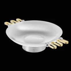 Plats*Christofle Coupe Ronde en métal argenté à Oreilles Dorées