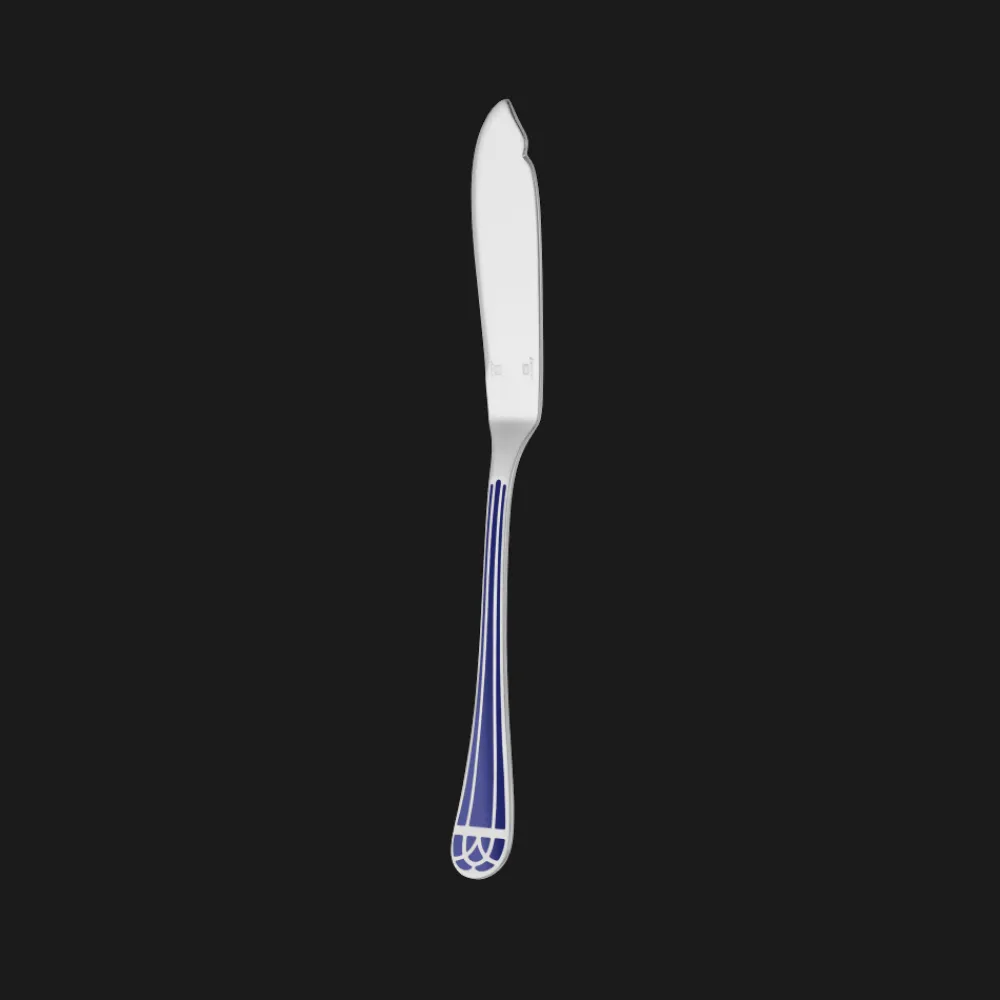 Couteaux Et Portes-Couteaux*Christofle Couteau à poisson en métal argenté - Bleu Marbré