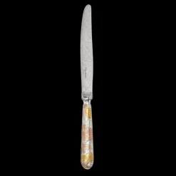Couteaux Et Portes-Couteaux*Christofle Couteau de table en métal argenté - dorure partielle deux ors
