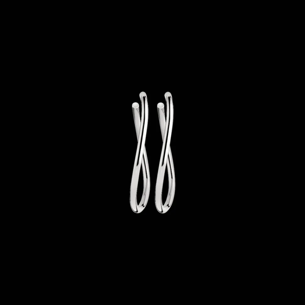 Boucles D’Oreilles Femme*Christofle Créoles grand modèle en argent massif