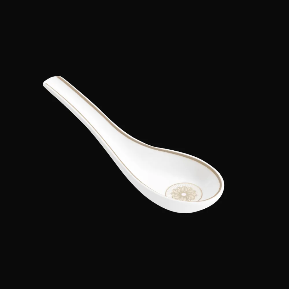 Services Asiatiques|Cuillères*Christofle Cuillère chinoise en porcelaine finition Platine