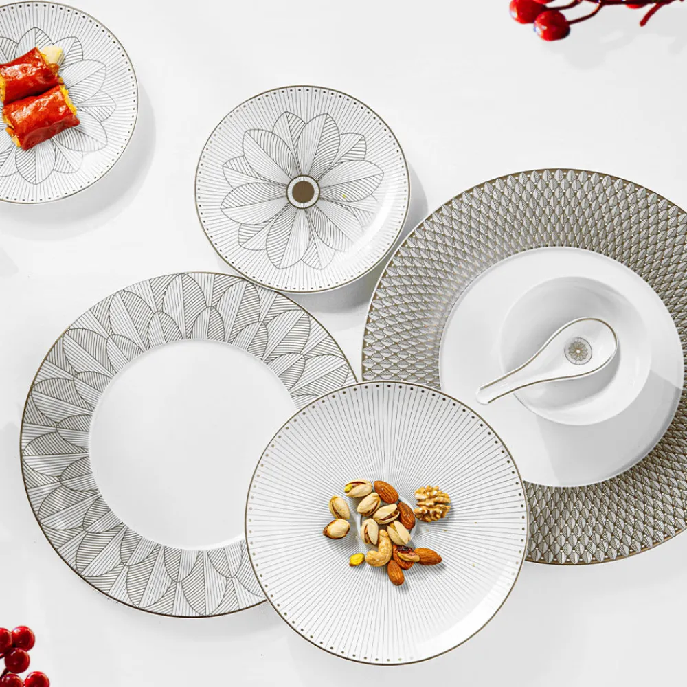 Services Asiatiques|Cuillères*Christofle Cuillère chinoise en porcelaine finition Platine