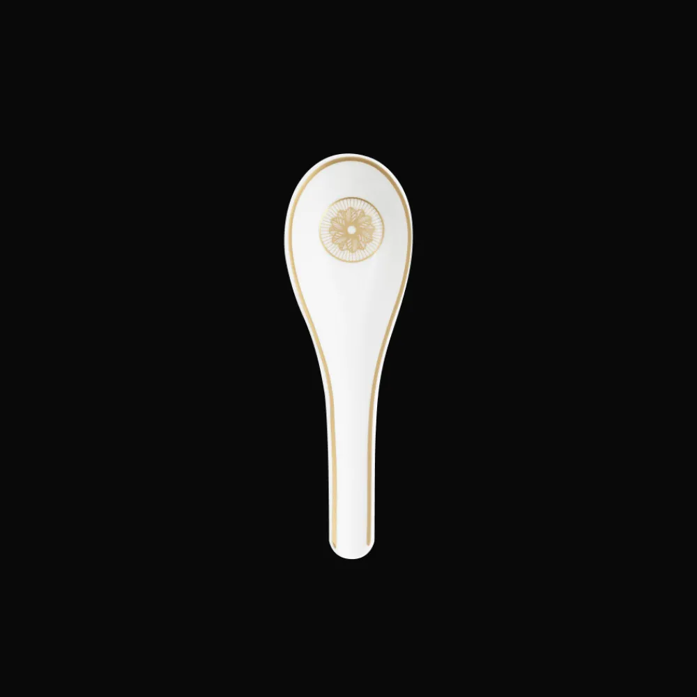Services Asiatiques|Cuillères*Christofle Cuillère chinoise en porcelaine finition Or
