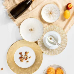 Services Asiatiques|Cuillères*Christofle Cuillère chinoise en porcelaine finition Or