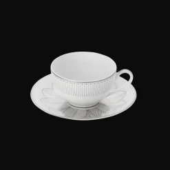 Cadeaux Thé Et Café|Accessoires Thé Et Café*Christofle Ensemble de 2 tasses à thé et soucoupes finition Platine