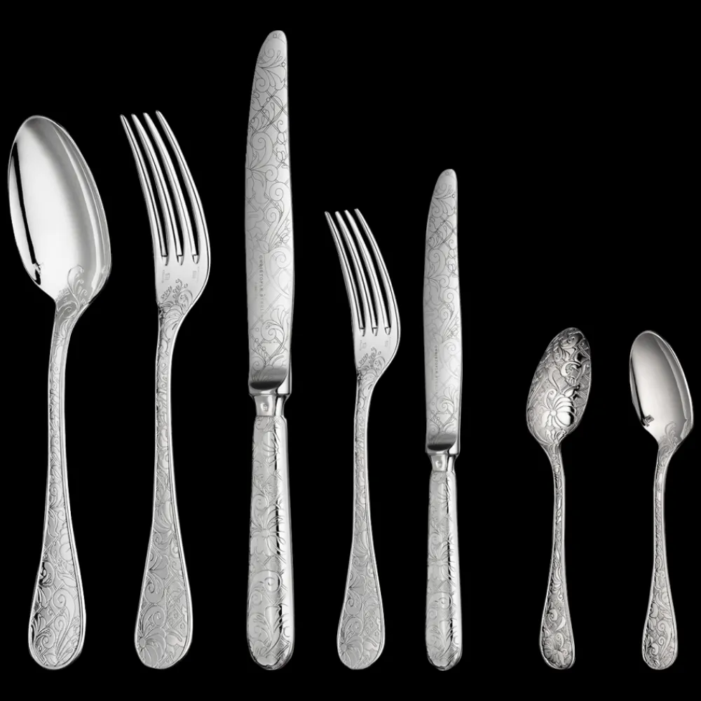Services De Table Et Ménagères*Christofle Ensemble pour 6 personnes (36 pièces) en argent massif avec boîte de rangement