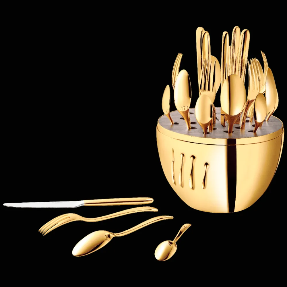 Écrins De Couverts*Christofle Ensemble pour 6 personnes (24 pièces) avec écrin en Or 24 carats