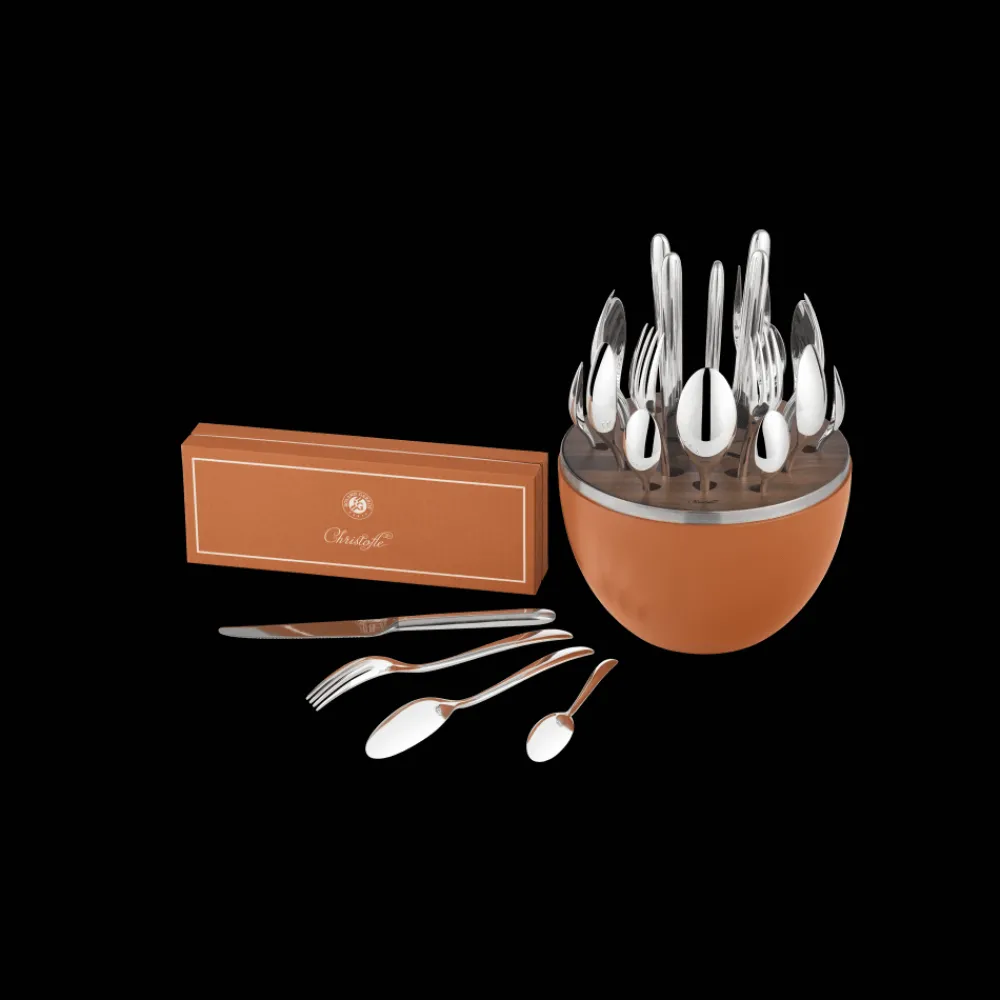 Écrins De Couverts*Christofle Ensemble pour 6 personnes (24 pièces) en métal argenté avec écrin