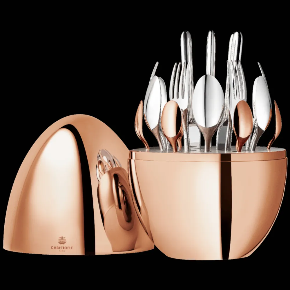 Écrins De Couverts*Christofle Ensemble pour 6 personnes (24 pièces) Rose Gold en métal argenté avec écrin