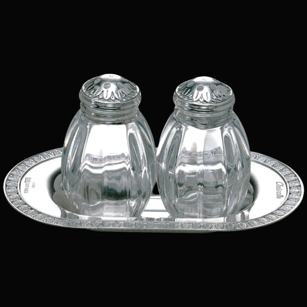 Accessoires De Table*Christofle Ensemble salière et poivrier en argent massif