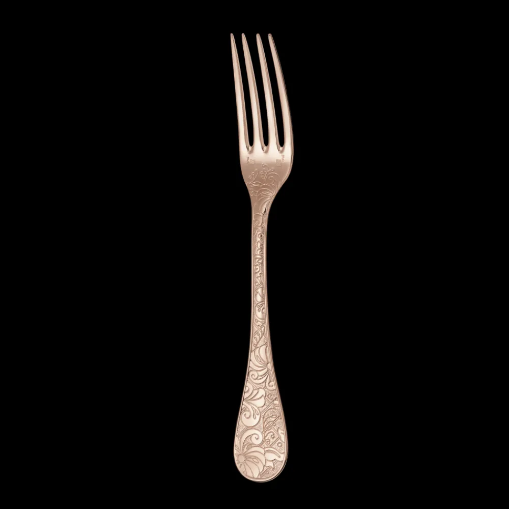 Fourchettes*Christofle Fourchette de table en métal argenté - dorure totale or rose