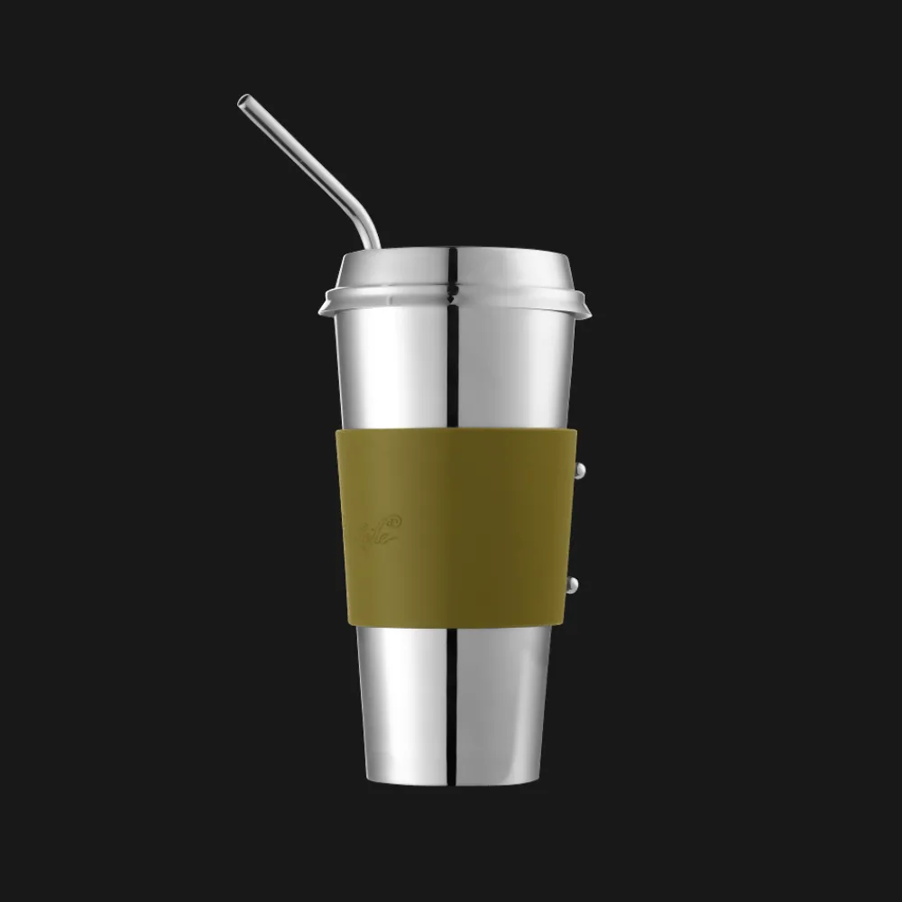 Cadeaux Thé Et Café|Accessoires Thé Et Café*Christofle Gobelet isotherme en acier - manchette vert impérial