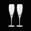 Verres En Cristal|Verres En Cristal*Christofle Lot de 2 flutes à champagne en cristal