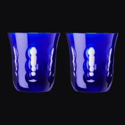 Verres En Cristal|Verres En Cristal*Christofle Lot de 2 verres à eau en cristal bleu