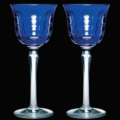 Verres En Cristal|Verres En Cristal*Christofle Lot de 2 verres à vin blanc en cristal - Bleu
