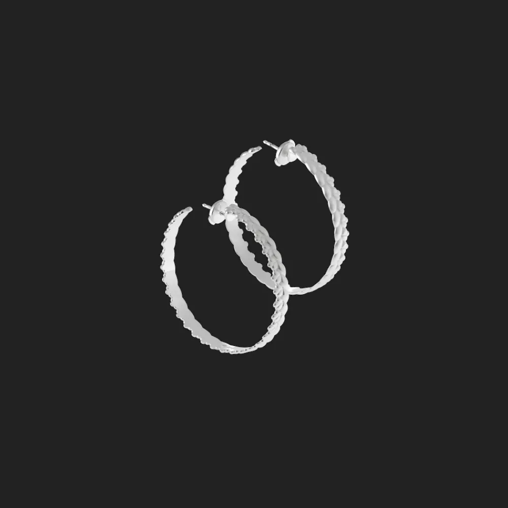 Boucles D’Oreilles Femme*Christofle Paire de Créoles en Argent Massif