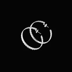 Boucles D’Oreilles Femme*Christofle Paire de Créoles en Argent Massif