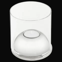 Bougeoirs Et Photophores*Christofle Photophore petit modèle en acier et borosilicate
