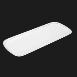 Plats|Assiettes*Christofle Plat à cake 37x16cm en porcelaine finition Platine