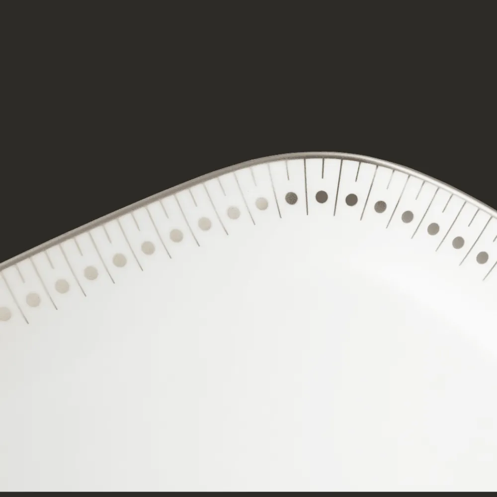 Plats|Assiettes*Christofle Plat à cake 37x16cm en porcelaine finition Platine