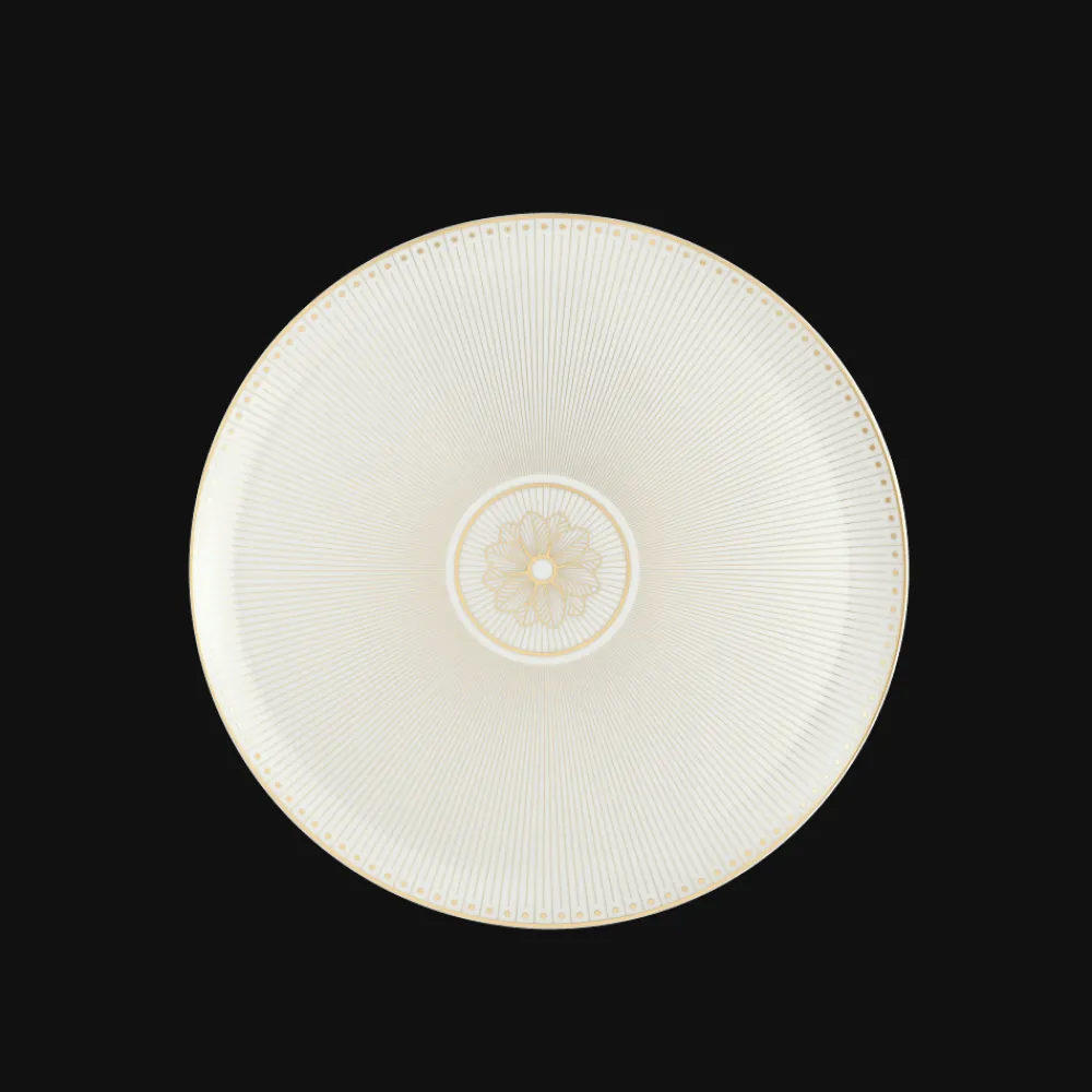 Plats|Assiettes*Christofle Plat à tarte en porcelaine finition Or
