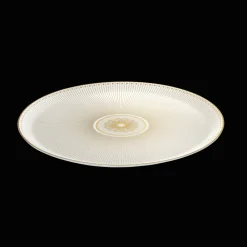 Plats|Assiettes*Christofle Plat à tarte en porcelaine finition Or