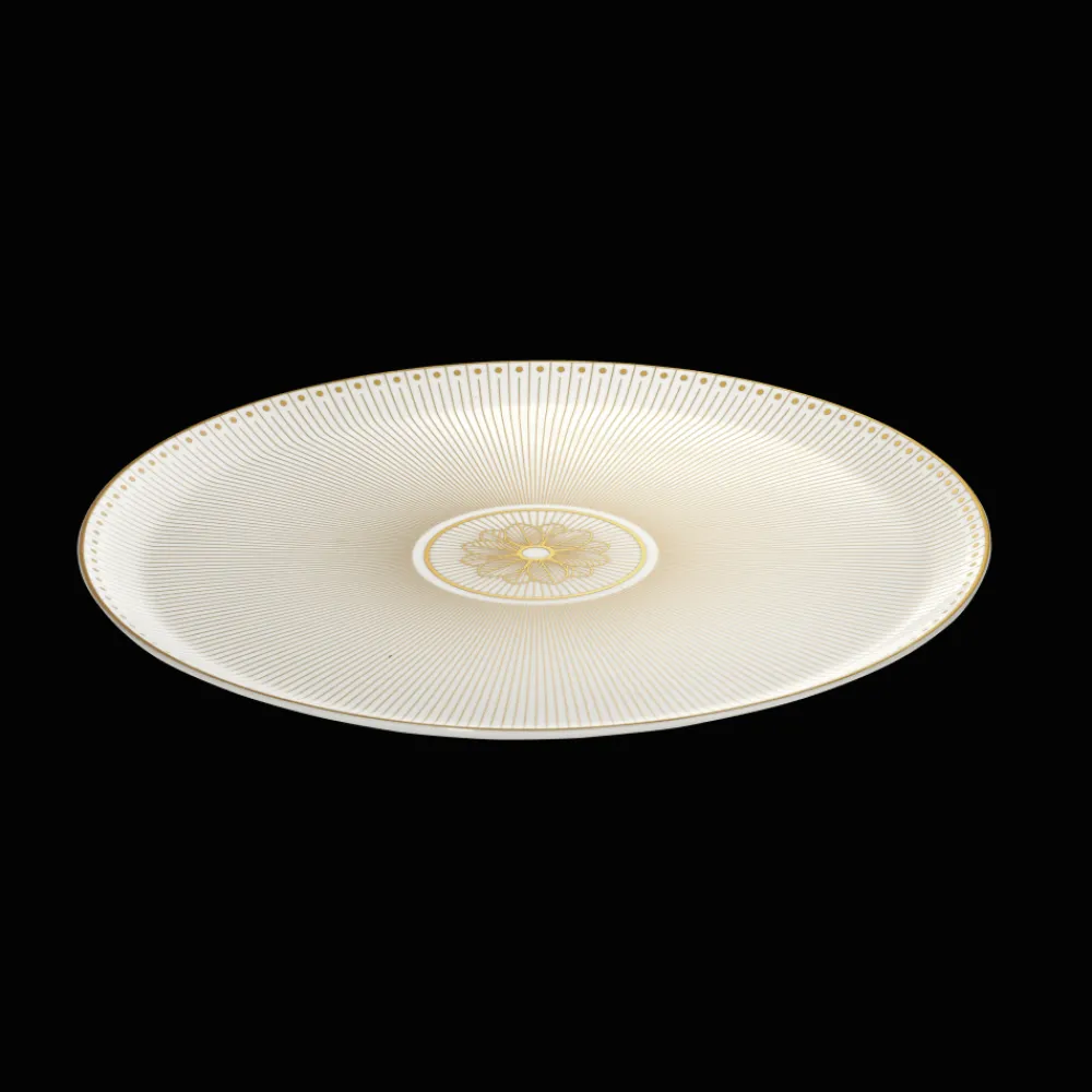 Plats|Assiettes*Christofle Plat à tarte en porcelaine finition Or