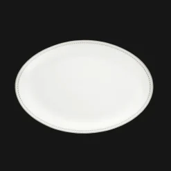Plats|Assiettes*Christofle Plat ovale 38 cm en porcelaine finition Platine