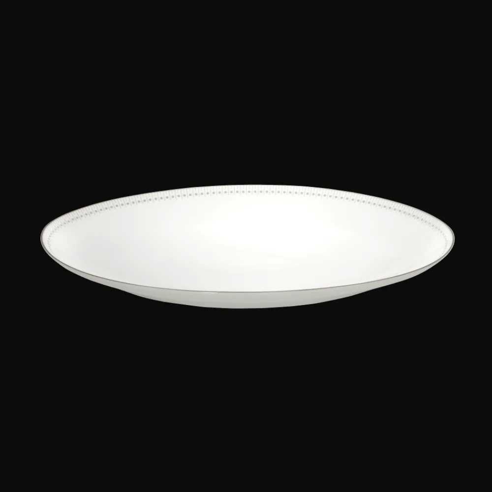 Plats|Assiettes*Christofle Plat ovale 38 cm en porcelaine finition Platine