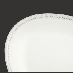 Plats|Assiettes*Christofle Plat ovale 38 cm en porcelaine finition Platine